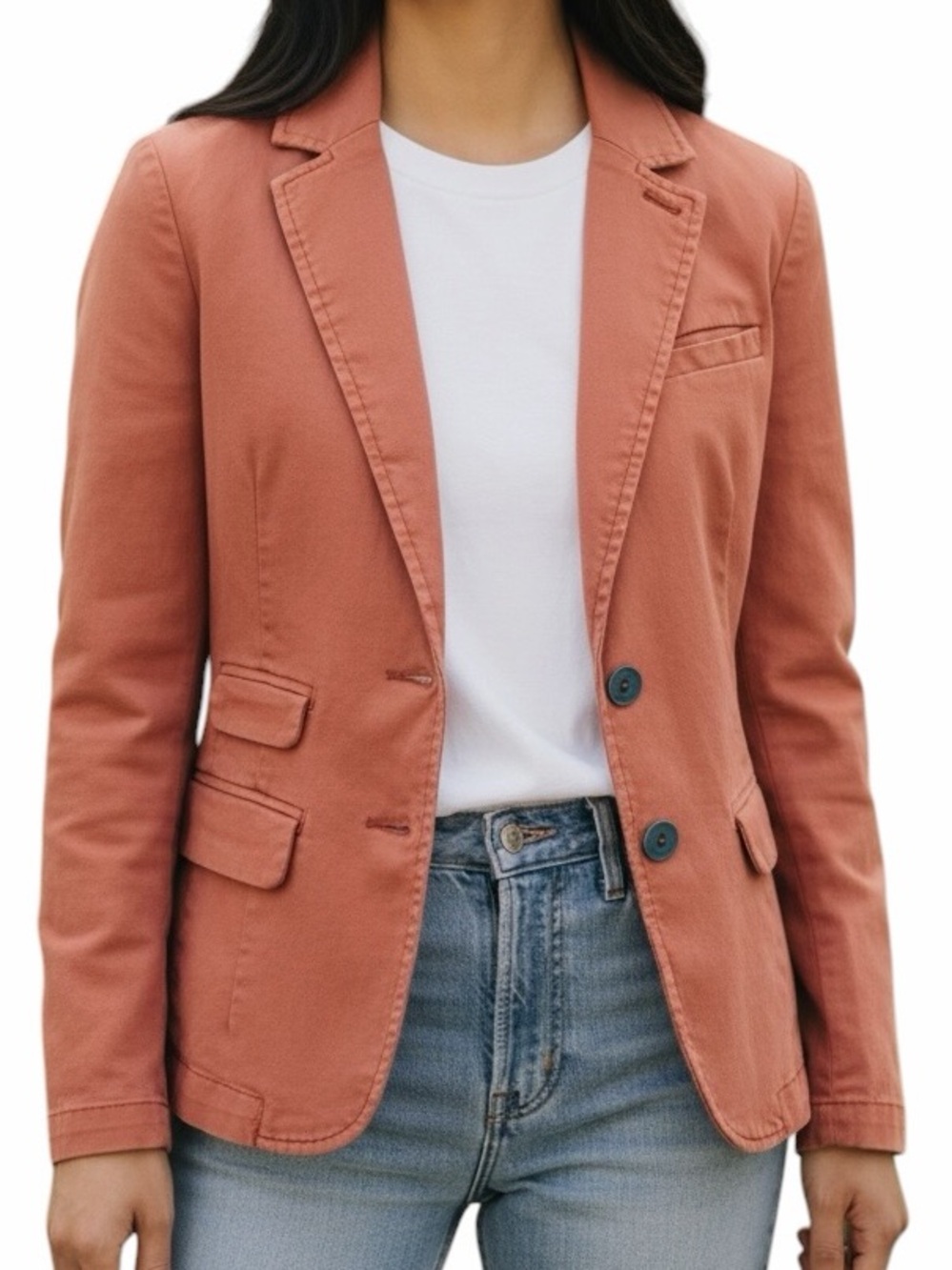 Anthropologie Hei Hei Rust Stretch Cotton Four Pocket Two Button Blazer S